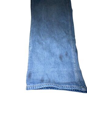 Vintage Blue Denim Overalls With Adjustable Straps & Side Button Closures - 100%